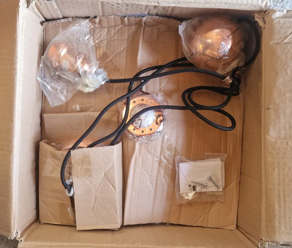 Copper Pendant Ceiling Light x 2