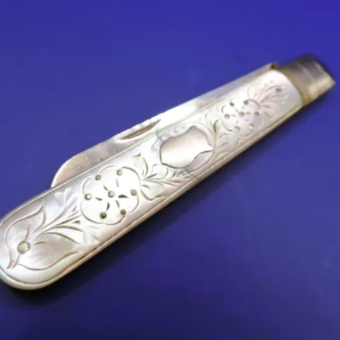 Edwardian Silver and Mother of Pearl Fruit Knife 1905
