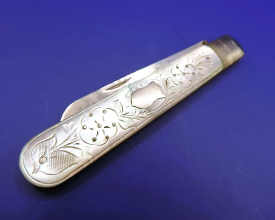 Edwardian Silver and Mother of Pearl Fruit Knife 1905