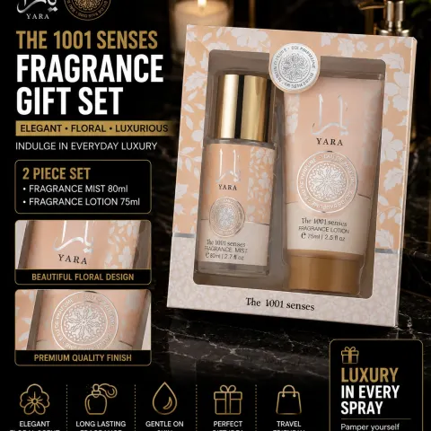 YARA The 1001 Senses Fragrance Gift Set | 80ml Fragrance Mist & 75ml Body Lotion | 2 Piece Luxury Gi