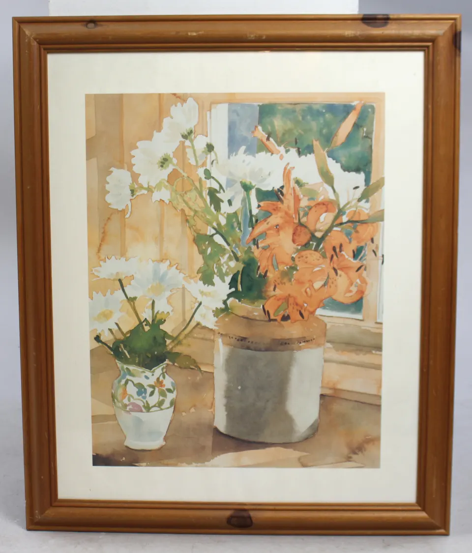 Vase of Flowers Print Framed