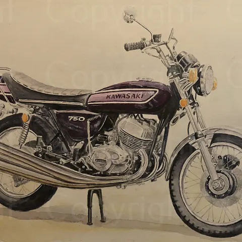 Kawasaki 750 H2. Fire Breathing Two- Stroke Metal Wall Art