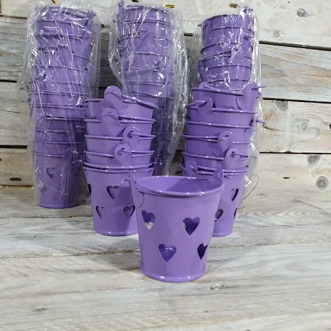 Pack of 48 Light Green Decorative Pales with heart cut-out decoration. Approx 52mm high.  Rrp £144