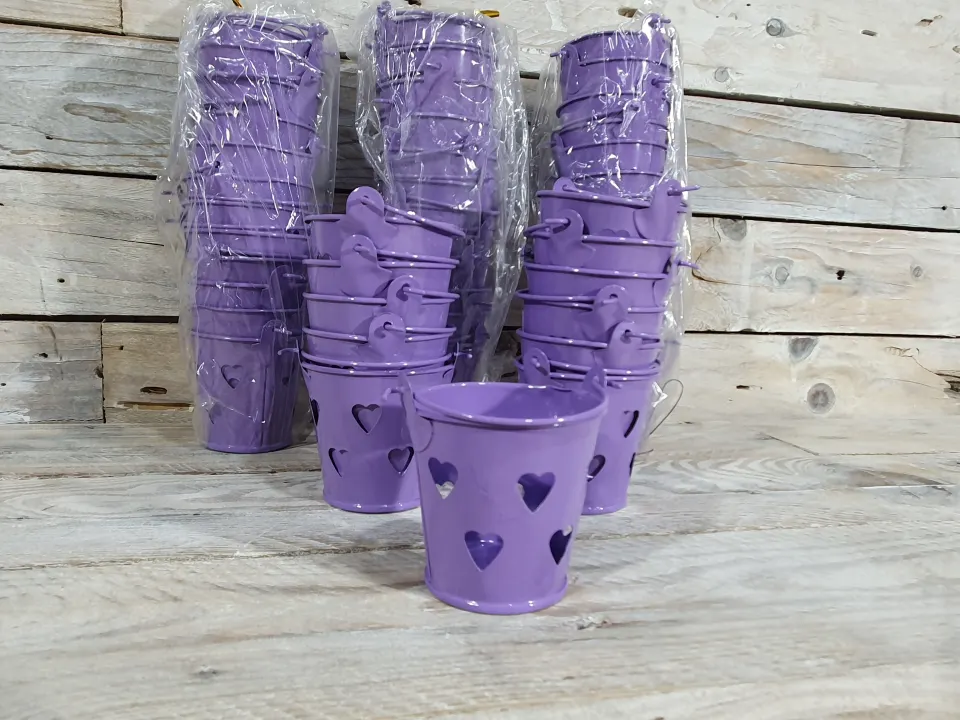 Pack of 48 Light Green Decorative Pales with heart cut-out decoration. Approx 52mm high.  Rrp £144