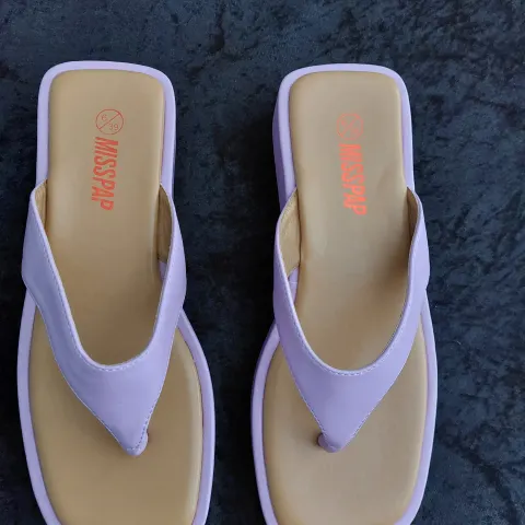 Lilac Chunky Platform Sandals Size 6