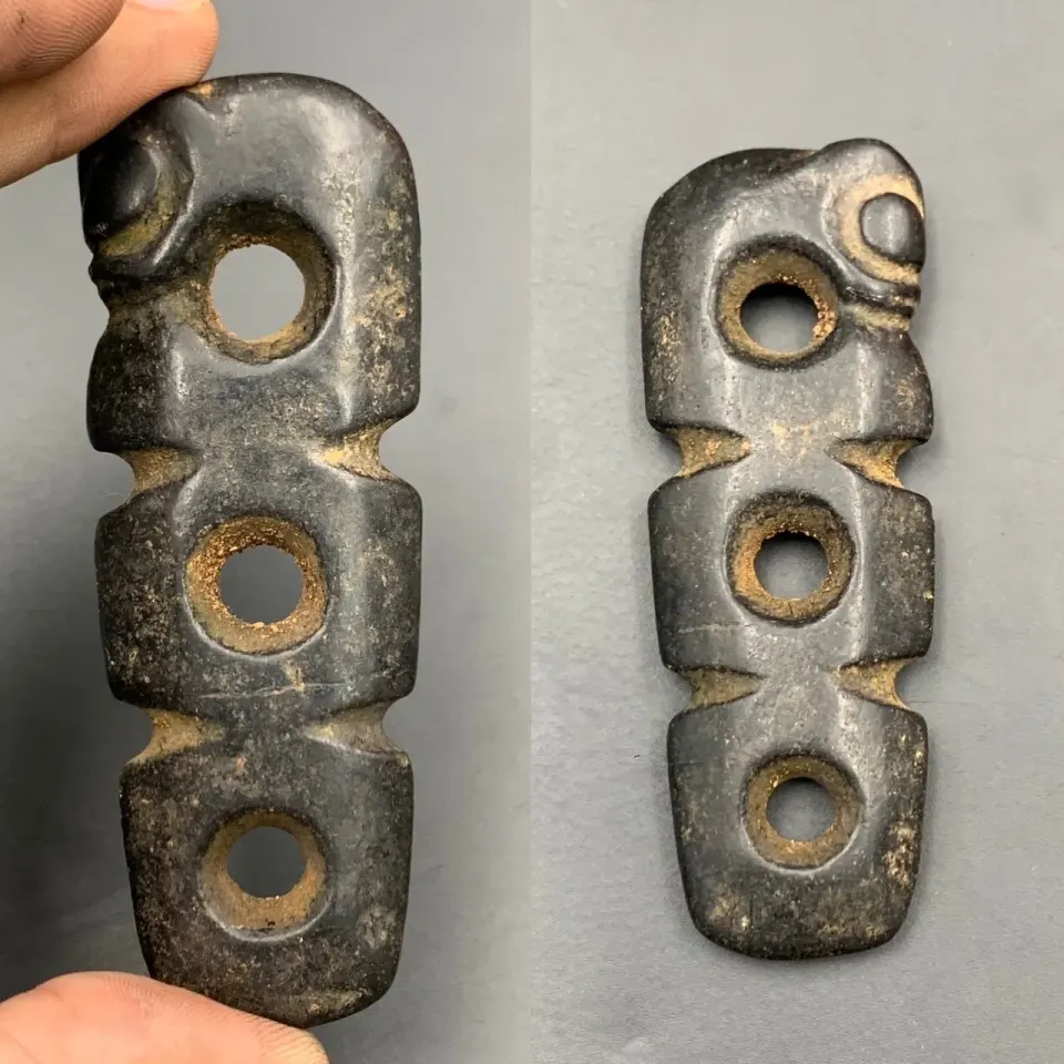 Incredible Antique Hand Carved Black Stone, Collectible Black Stone, LAQ-021