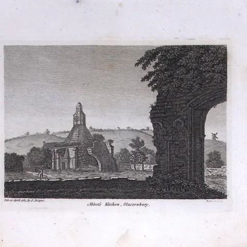 Glastonbury Abbot’s Kitchen Francis Grose Rare 240 Years-Old Copper Engraving-26