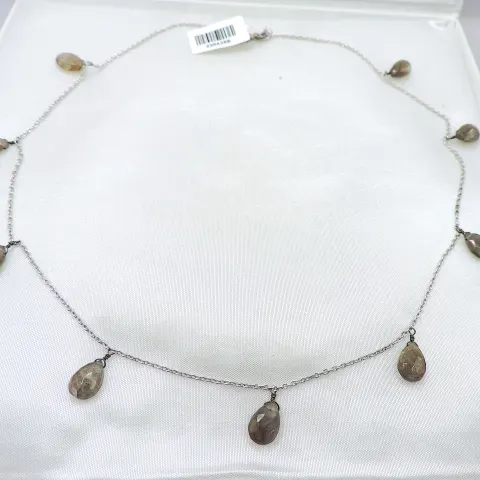  Sterling Silver Gemstone Necklace New With Gift Box