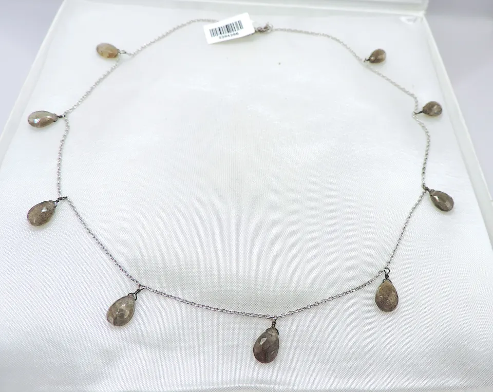 Sterling Silver Gemstone Necklace New With Gift Box