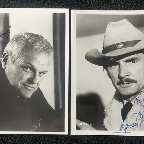 Dennis Weaver & Brain Dennehy Signed