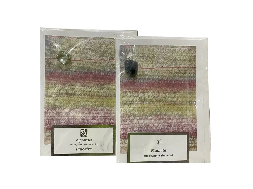 50 x Aquarius Fluorite Gemstones & Card