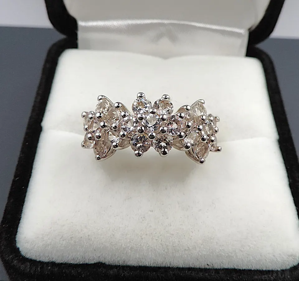 Sterling Silver Morganite Ring New With Gift Pouch