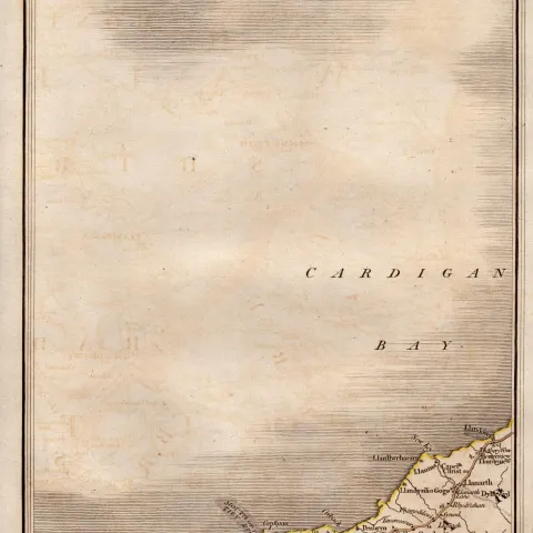 Cardigan Bay Llanarth Llanllwehaearn  John Cary’s Antique George III 1794 Map.