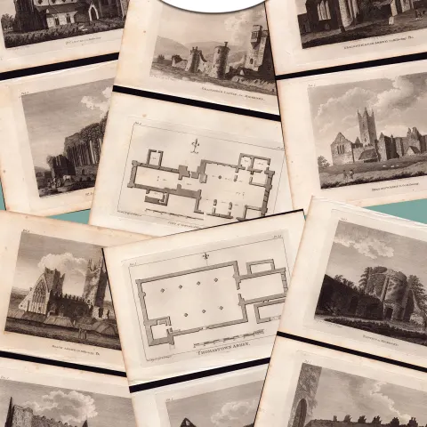 Kilkenny Ireland Job-Lot F. Grose 1792-1797 Antique Copper Block Engravings