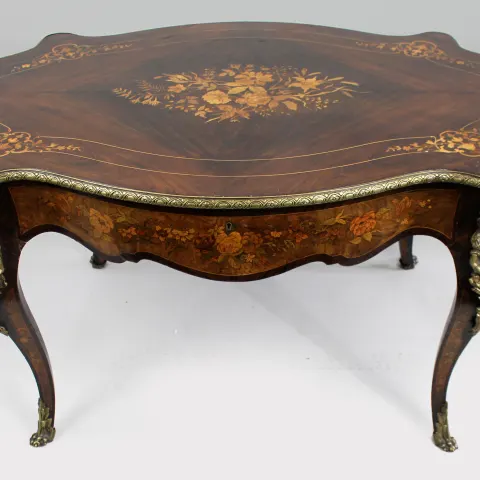 Napoleon III Floral Marquetry Rosewood Centre Table