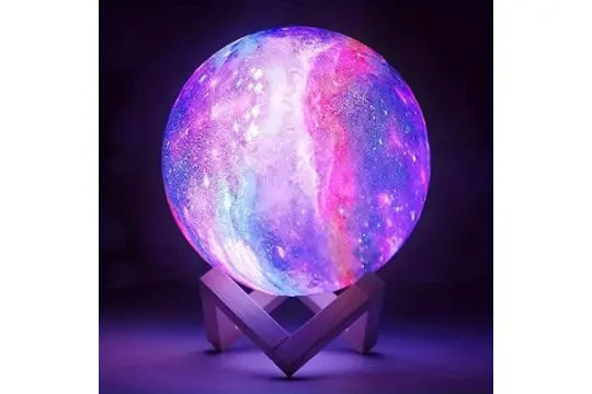 Colour Changing Moon Lamps With Wooden Stand L29a