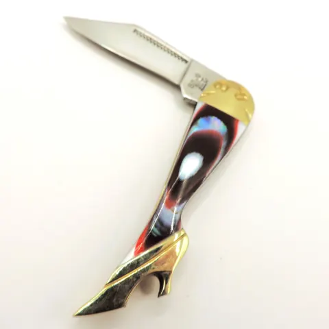 Steel Warrior Red Swirl Mother of Pearl Pocket Knife
