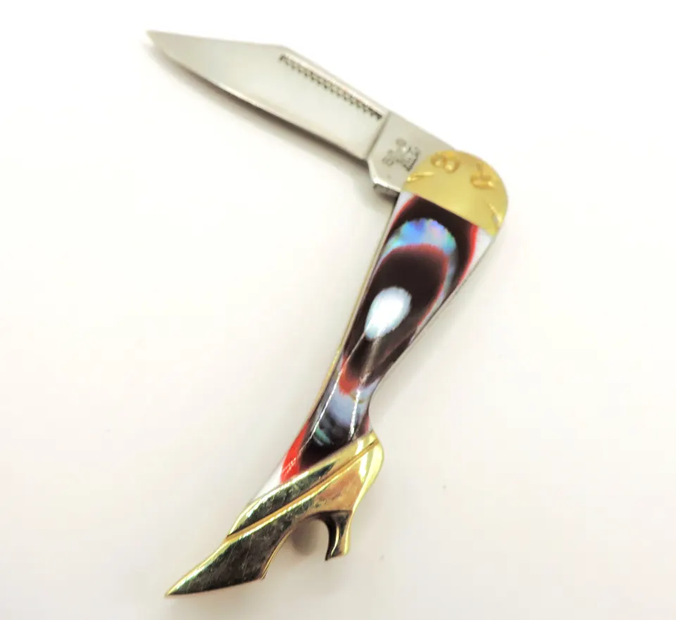 Steel Warrior Red Swirl Mother of Pearl Pocket Knife