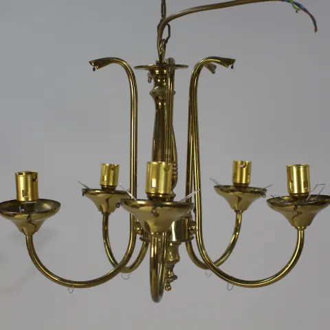 Vintage Five Light Brass Chandelier