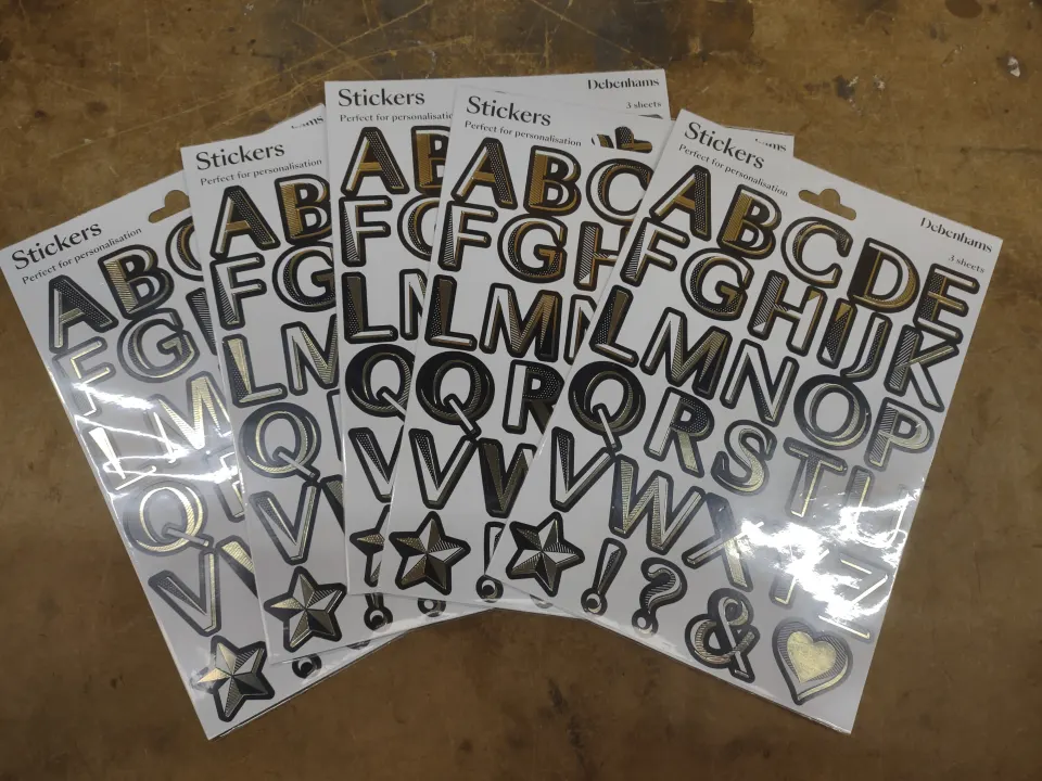 5 X Sticker sets - 3 sheets per set total 15 sheets. RRP £20 - GRADE A