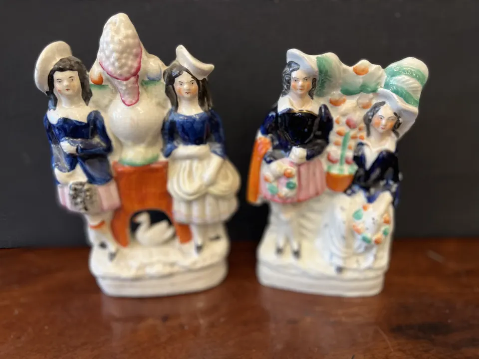 Two small Staffordshire flat backs of the royal children