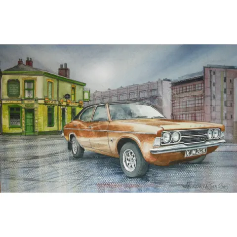 Iconic Ford Cortina Mk 3 Extra Large Metal Wall Art