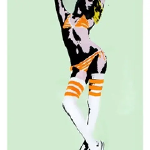 Bambi (b 1990-) ‘I'M TOO HOT FOR MY BURKA’ GREEN EDITION GrafSpray Stencil Art with COA, 2013