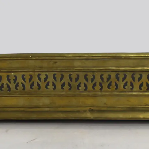 Small Antique Footed Brass Fender