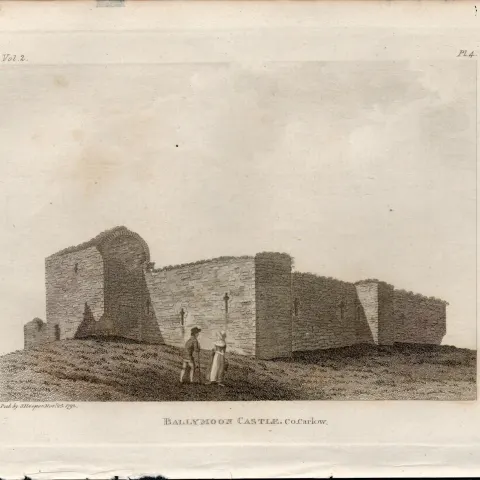 Ballymoon  Castle Co Carlow Rare 1791 Francis Grose Antique Print.