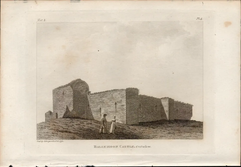 Ballymoon  Castle Co Carlow Rare 1791 Francis Grose Antique Print.