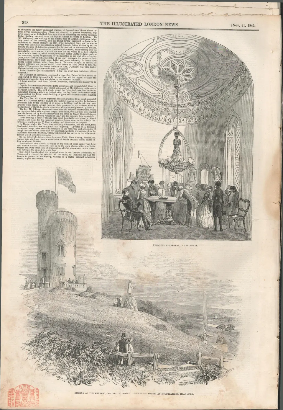 Opening Temperance Tower Mountpatrick Cork 1846