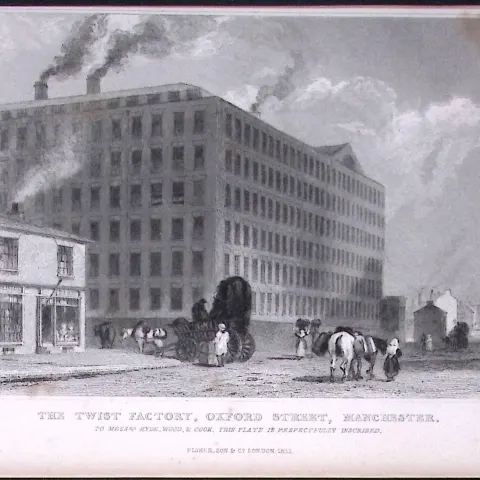 Twist Factory Oxford Road Manchester Antique 195 Years-Old Steel-Engraving-21