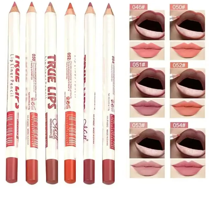 12Pcs Set Cosmetic Professional Wood Lipliner Waterproof Lady Charming Lip Liner Soft Pencil Contour