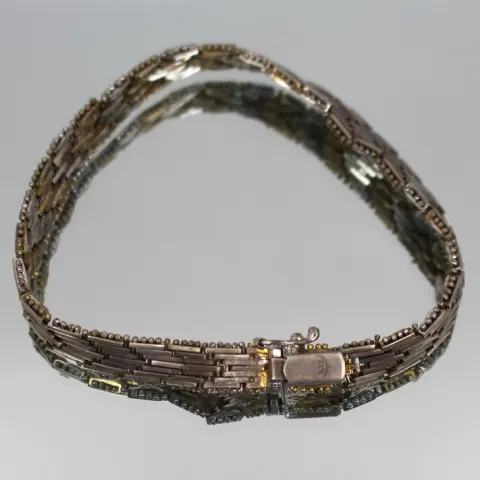 Vintage Continental Silver Panel Bracelet – Marked 835