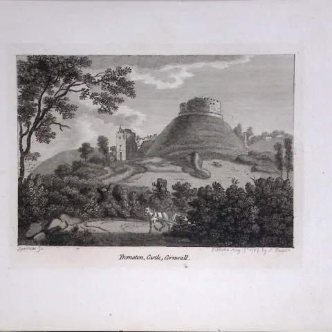 Cornwall Saltash Trematon Castle Francis Grose Rare 240 Years-Old Copper Engraving-5