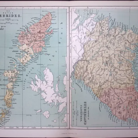 The Outer Hebrides Of Scotland 150 Years-Old Antique 1875 Map-9