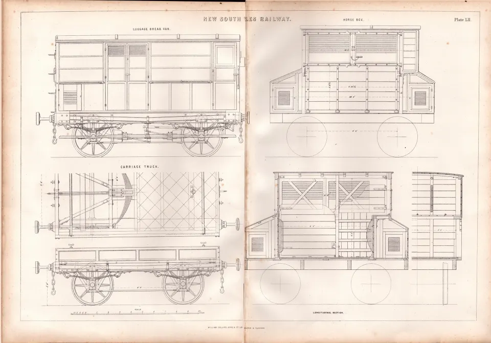 Luggage & Horse Carriages New South Wales Railways Australia Antique Diagram-5.