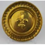 Antique Brass Charger with Fleur de Lys