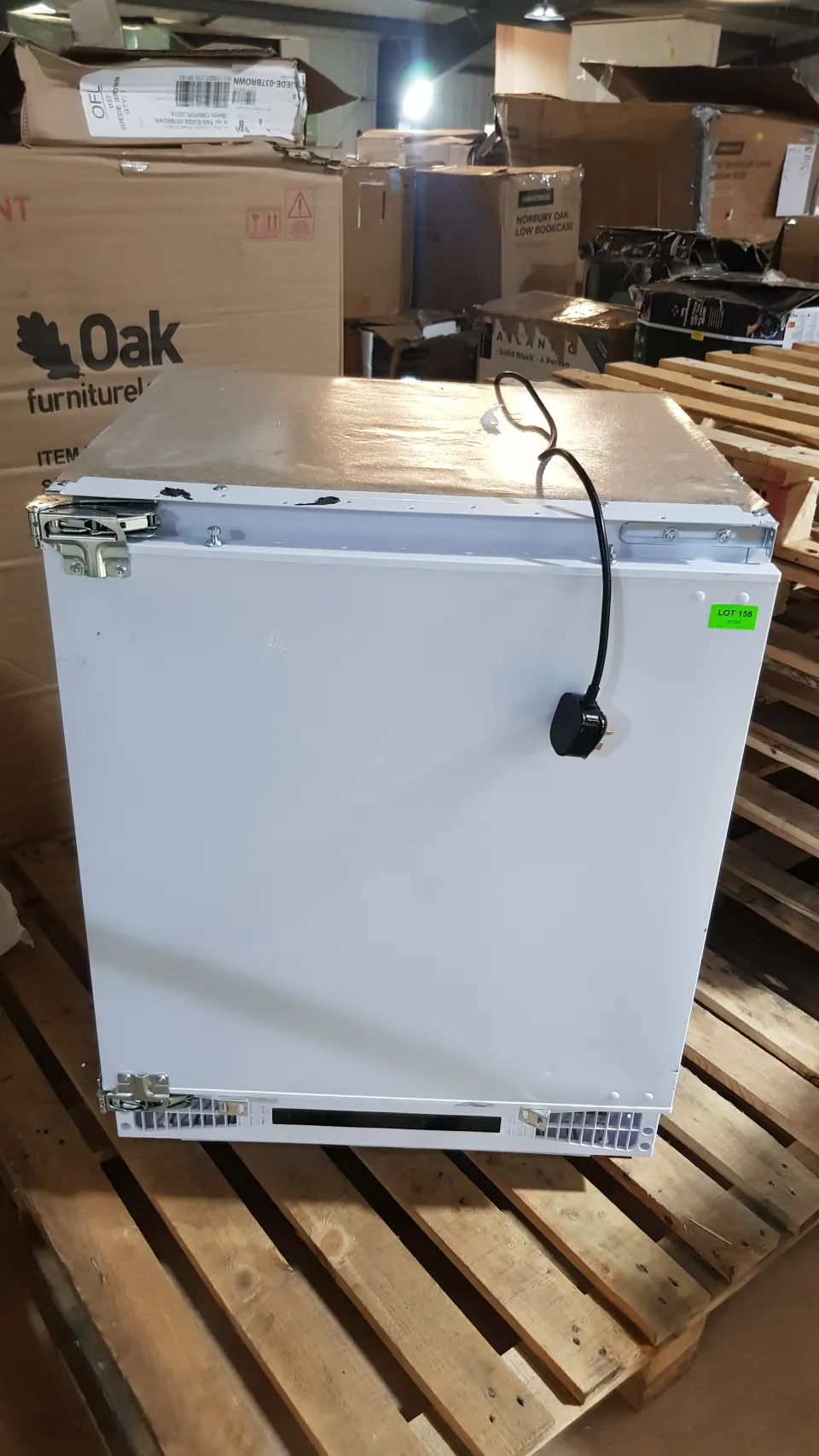(158/Mez) White Under Counter Freezer (H80x W60x D55cm). Unit Powers On.