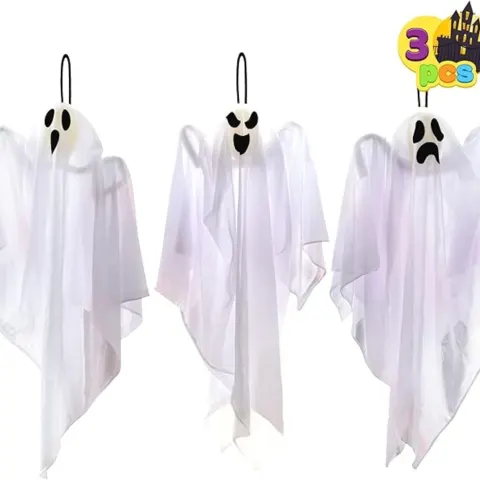 8 x Hanging Ghosts Pack of 3 - L26 sku-3737