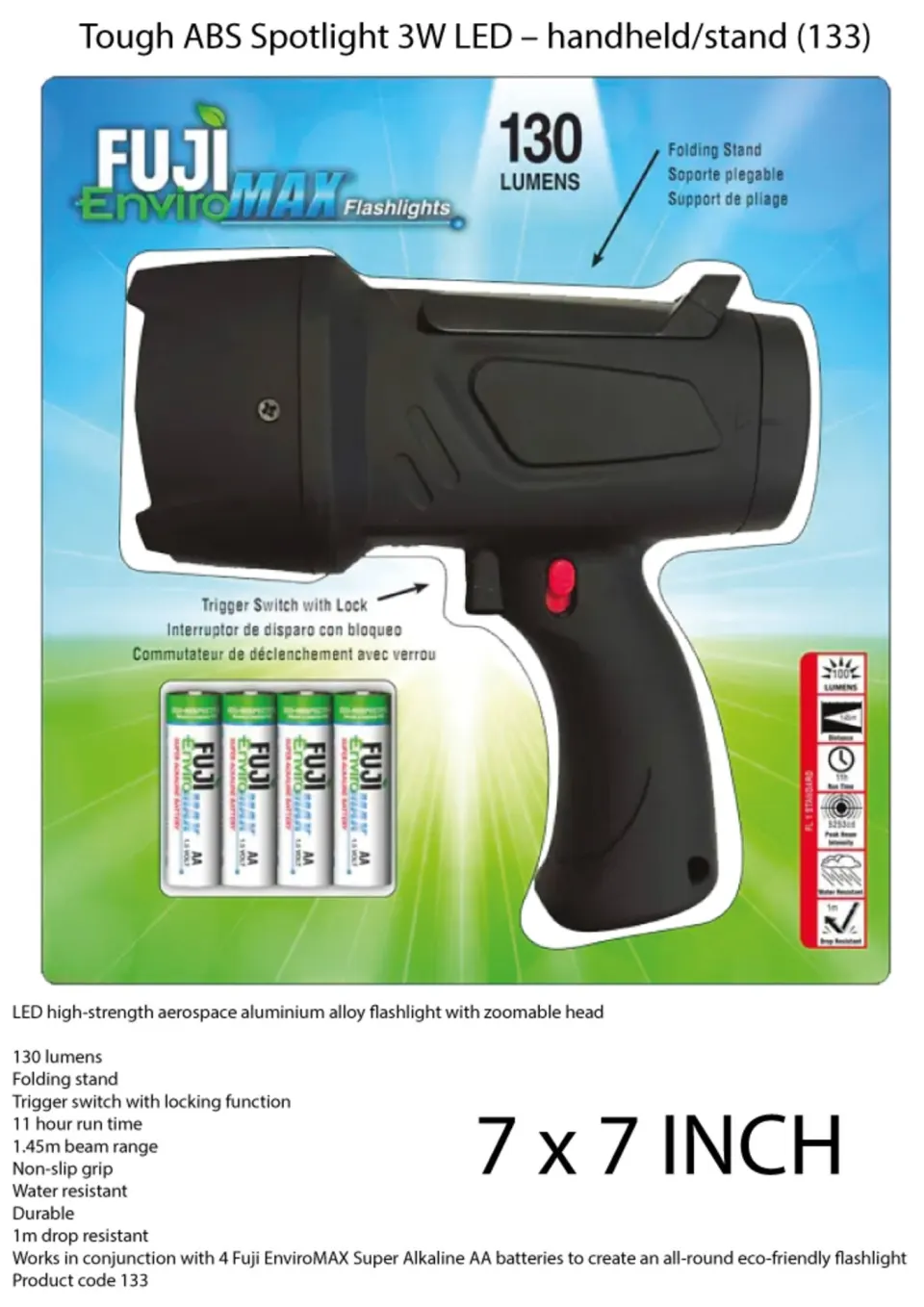 Fuji EnviroMax Spotlight, 130lm 3W LED RRP 19.99