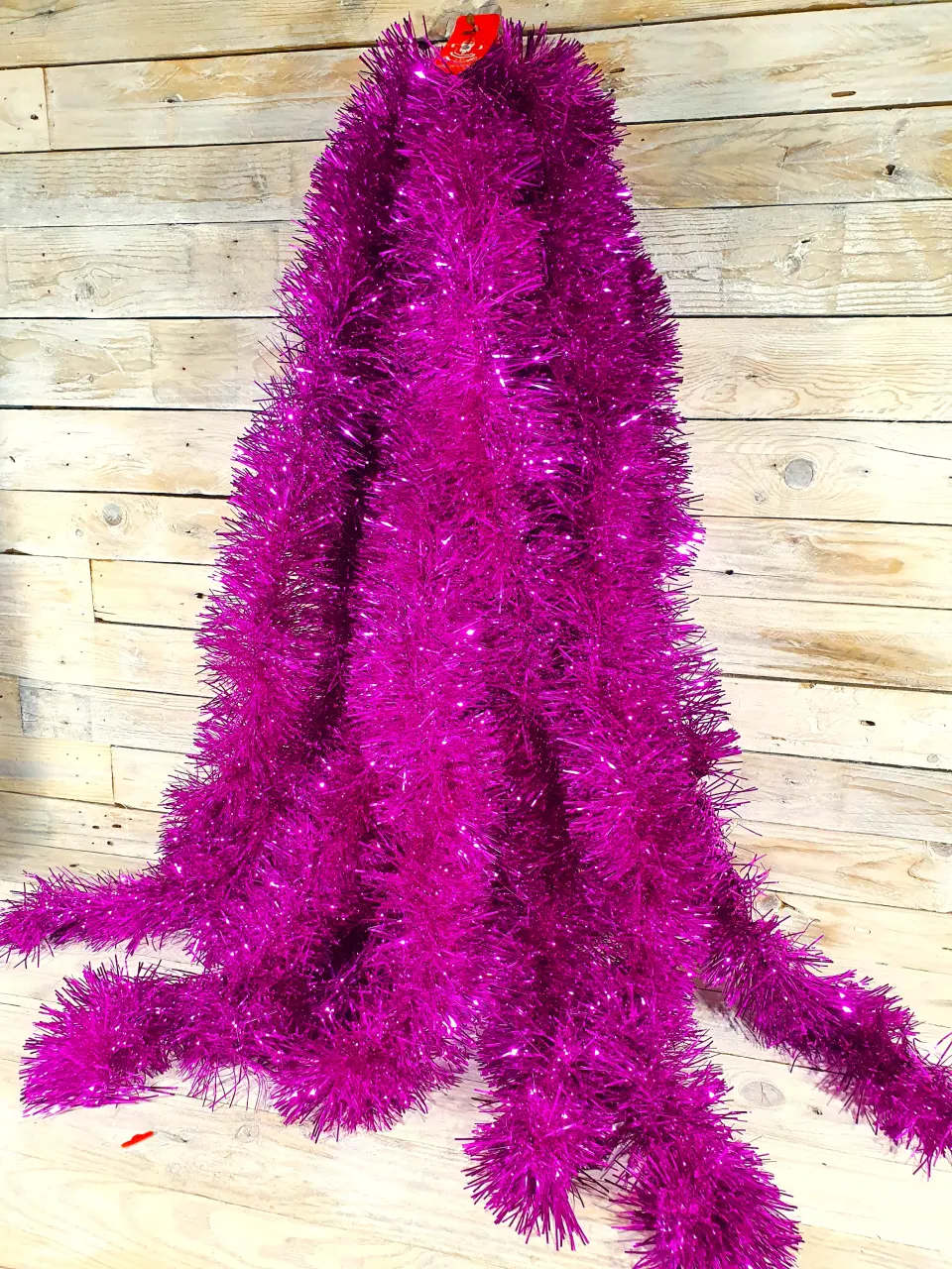 5 x 2m Luxurious Hot Pink 9cm Chunky Tinsel