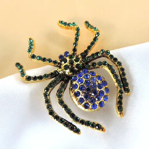 Crystal Encrusted Spider Brooch