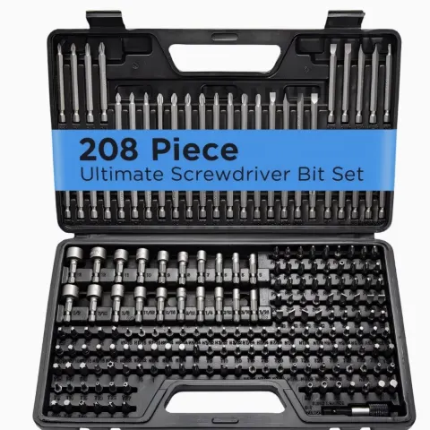 208-Piece Ultimate Screwdriver Bit Set – High-Grade Carbon & Chrome Vanadium Steel With Security Bit