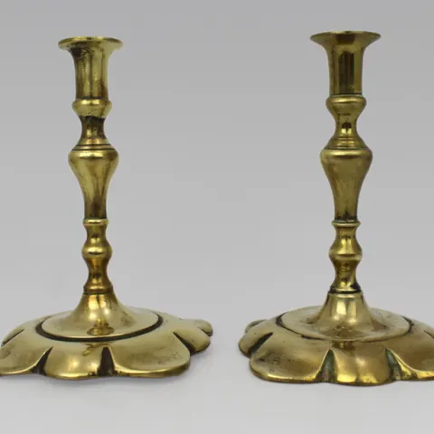 Pair of Small Antique Brass Candlesticks c.1900