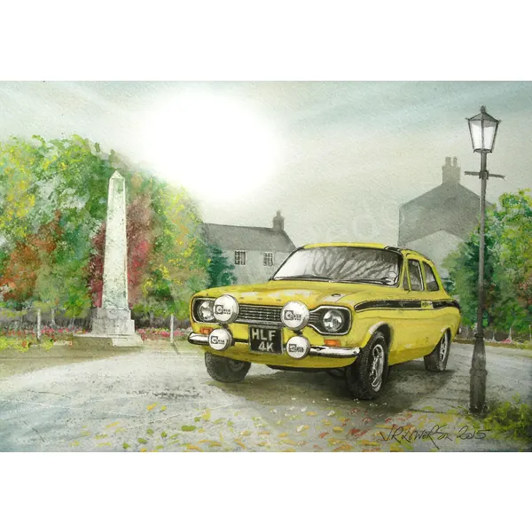 Ford Escort 1970's Mexico MK1 Nostalgic British Cars  Large Metal Wall Art