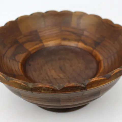Vintage Turned Wooden Fruit Bowl