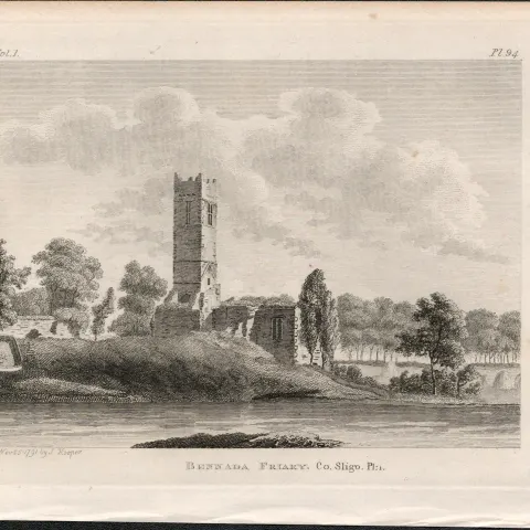 Bennada Friary Co Sligo Tara Rare 1791 Francis Grose Antique Print.