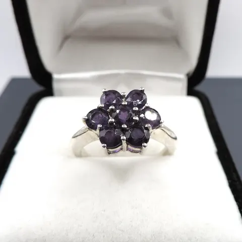  Sterling Silver Amethyst Ring New With Gift Pouch