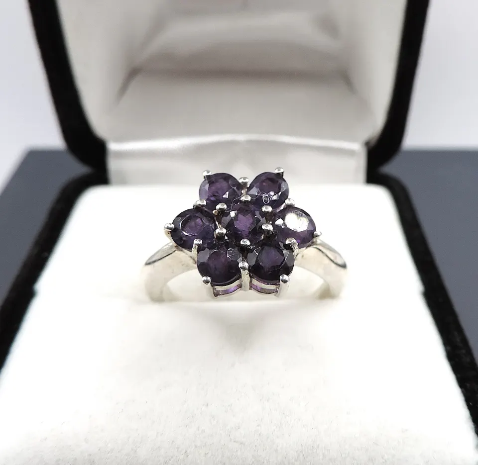  Sterling Silver Amethyst Ring New With Gift Pouch